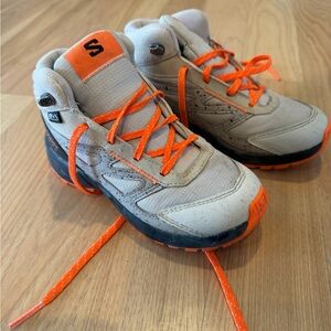 Salomon Kids' Tan and Orange Sneakers